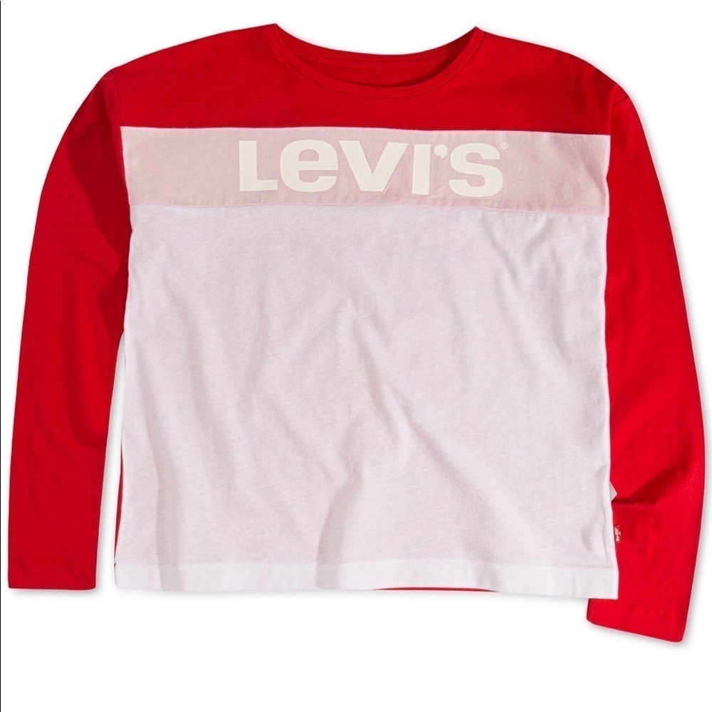Levi's Girl red Color blocked T-Shirt nwt size 4
